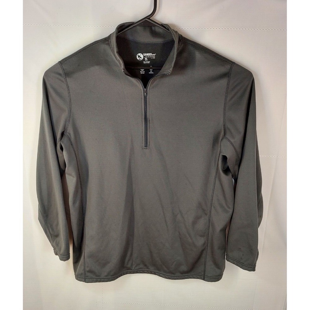 Gander Mountain Men's‎ Fleece Sweater 1/4 Zip Pull Over Gray XL Long Sleeve